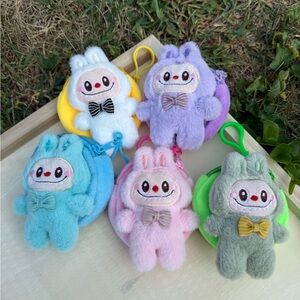 Labubu Coin Purse-Cute Plush Animal Keychains-Charm for Backpack-Gift for Kids